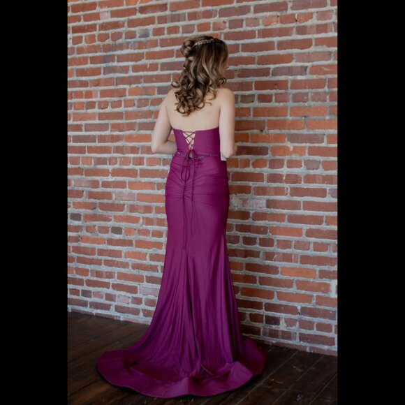 NEW Wine Prom Dress Size 6 - Picture 6 of 12